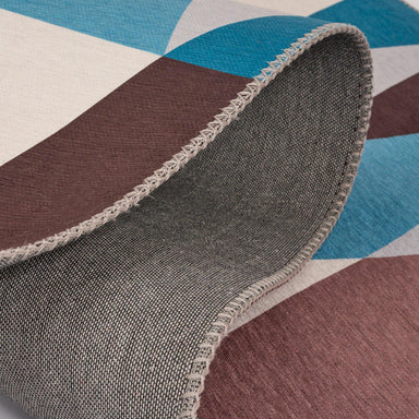 Oslo Geometric Blue, Brown & Cream Rug-Bargainia.com