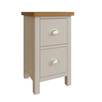 Maya Dove Grey Painted Oak 2-Drawer Bedside Table