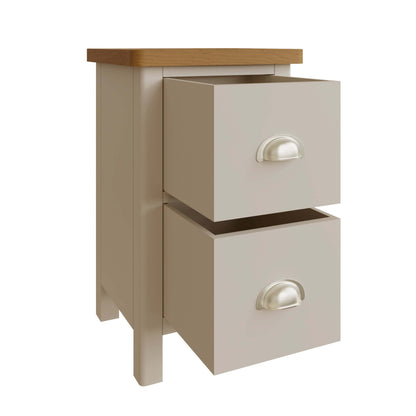 Maya Dove Grey Painted Oak 2-Drawer Bedside Table