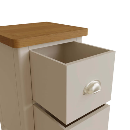 Maya Dove Grey Painted Oak 2-Drawer Bedside Table