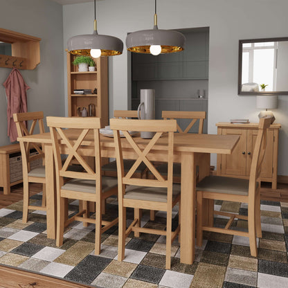 Clara Rustic Oak 1.2M Extending Dining Table