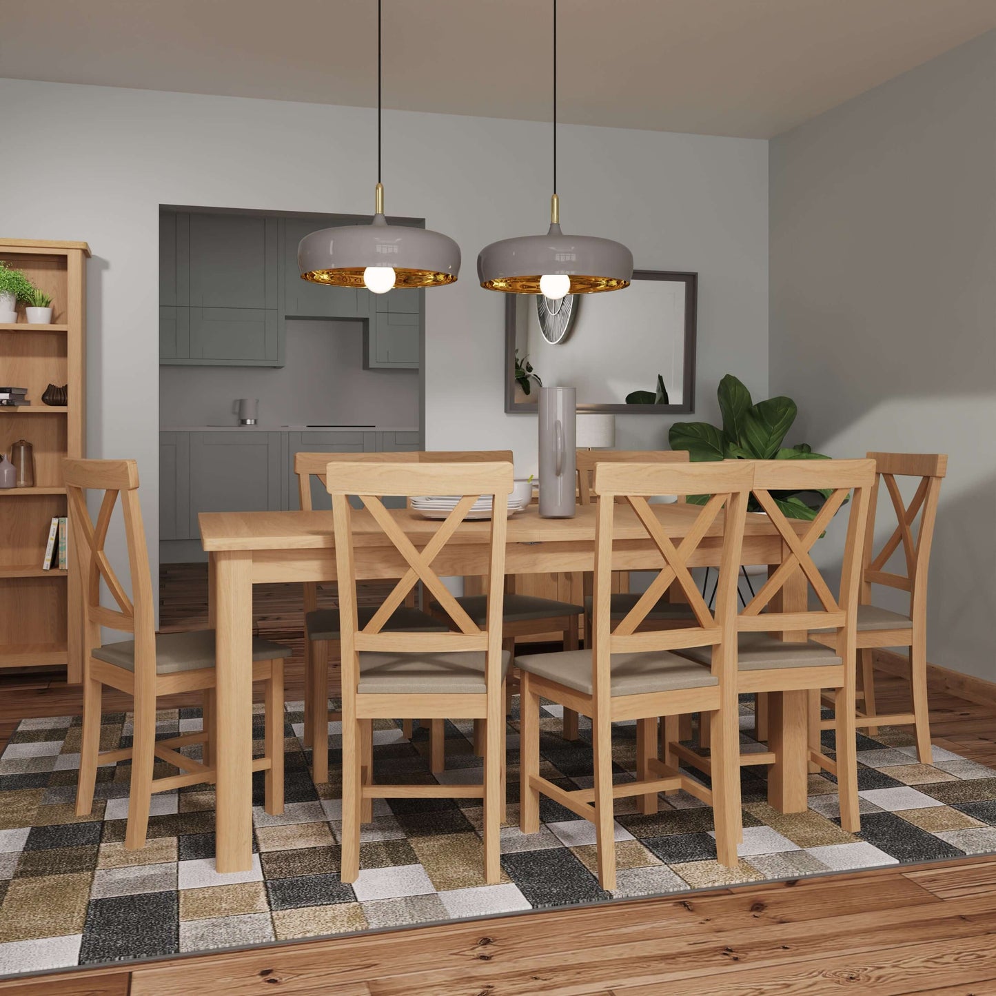 Clara Rustic Oak Extending Dining Table 1.6M