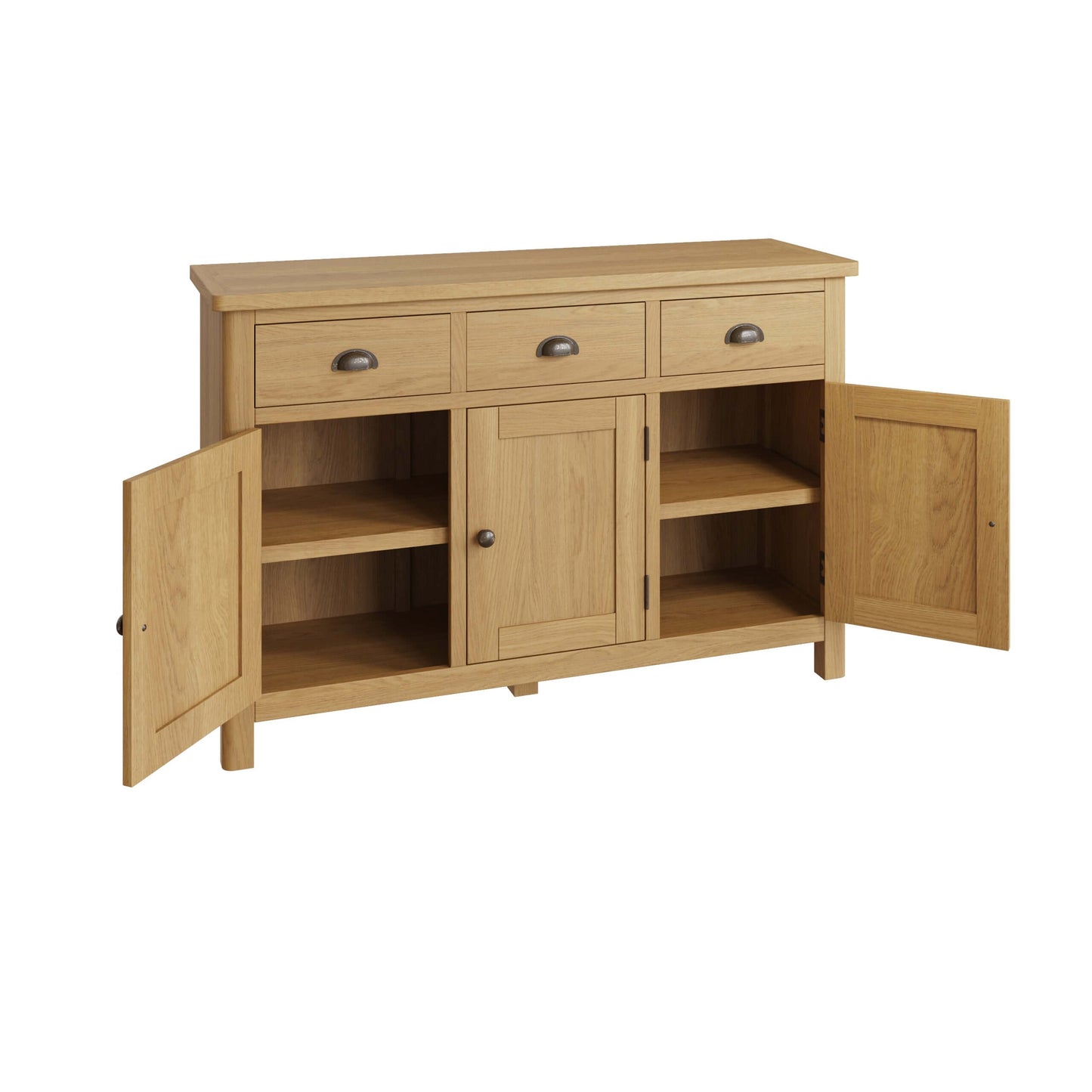 Clara Rustic Oak 3 Drawer & Door Sideboard