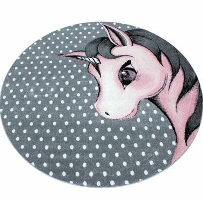 Pink and Grey Unicorn Rug - Kids-Bargainia.com