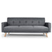 Narvik Click Clack 3 Seater Sofa Bed - Grey-5056150202752-Bargainia.com