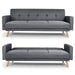 Narvik Click Clack 3 Seater Sofa Bed - Grey-5056150202752-Bargainia.com