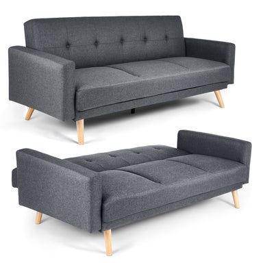 Narvik Click Clack 3 Seater Sofa Bed - Grey-5056150202752-Bargainia.com