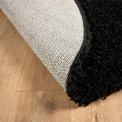 Black Thick Shaggy Rug - California