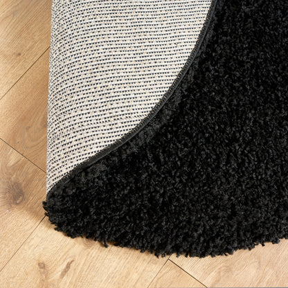 Black Thick Shaggy Rug - California