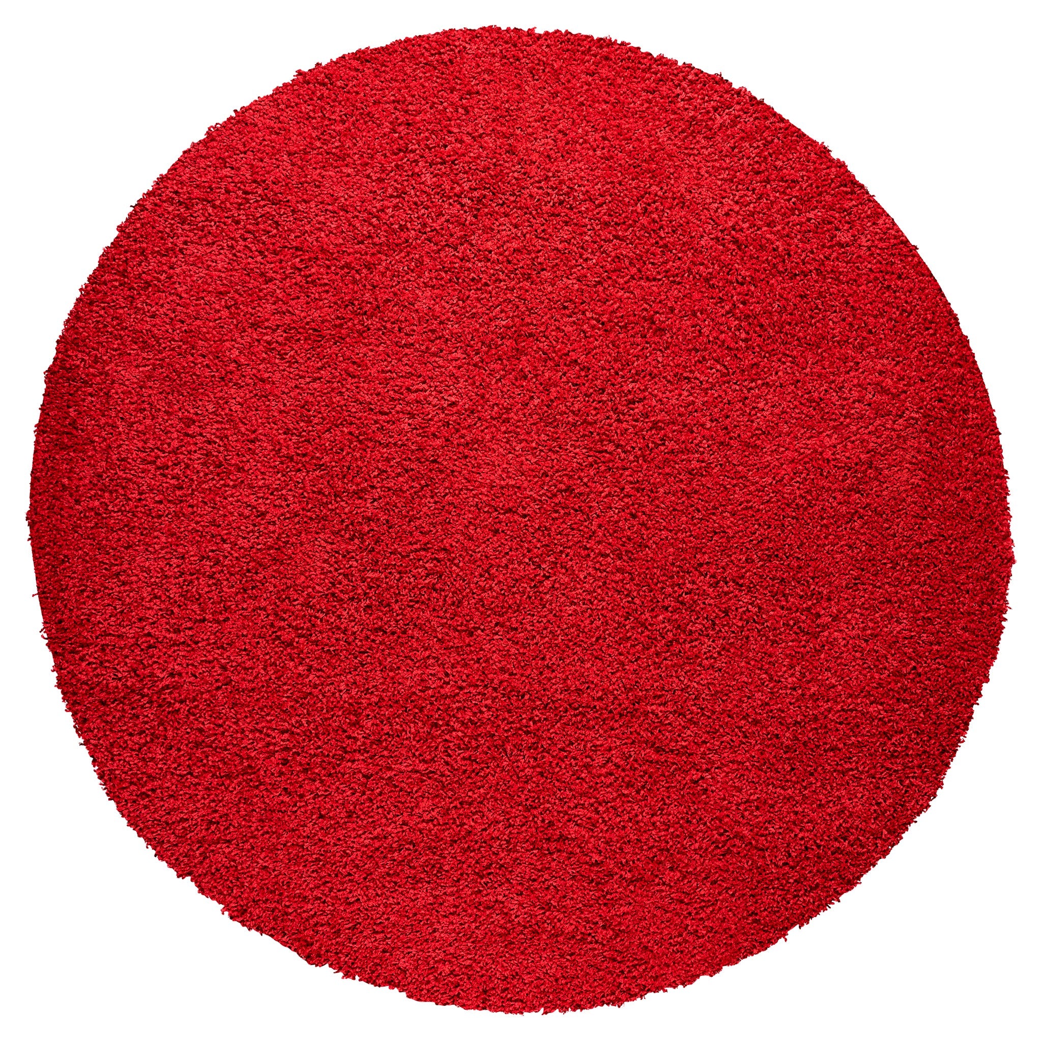 Bright Red Thick Shaggy Rug - California