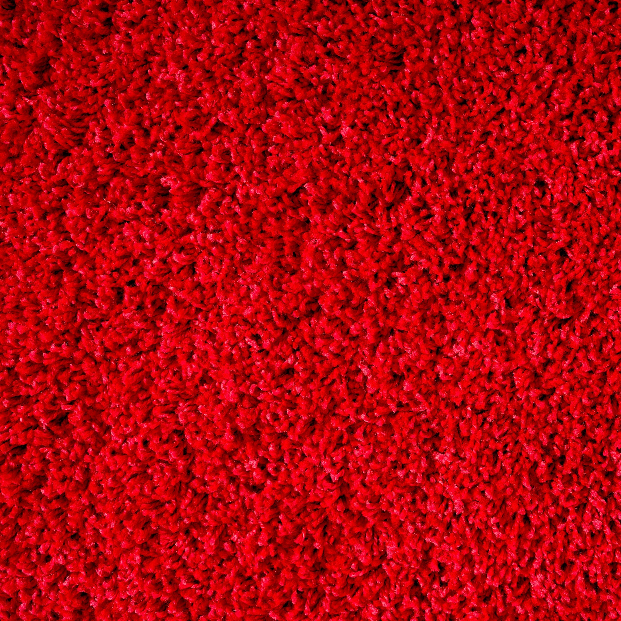 Bright Red Thick Shaggy Rug - California