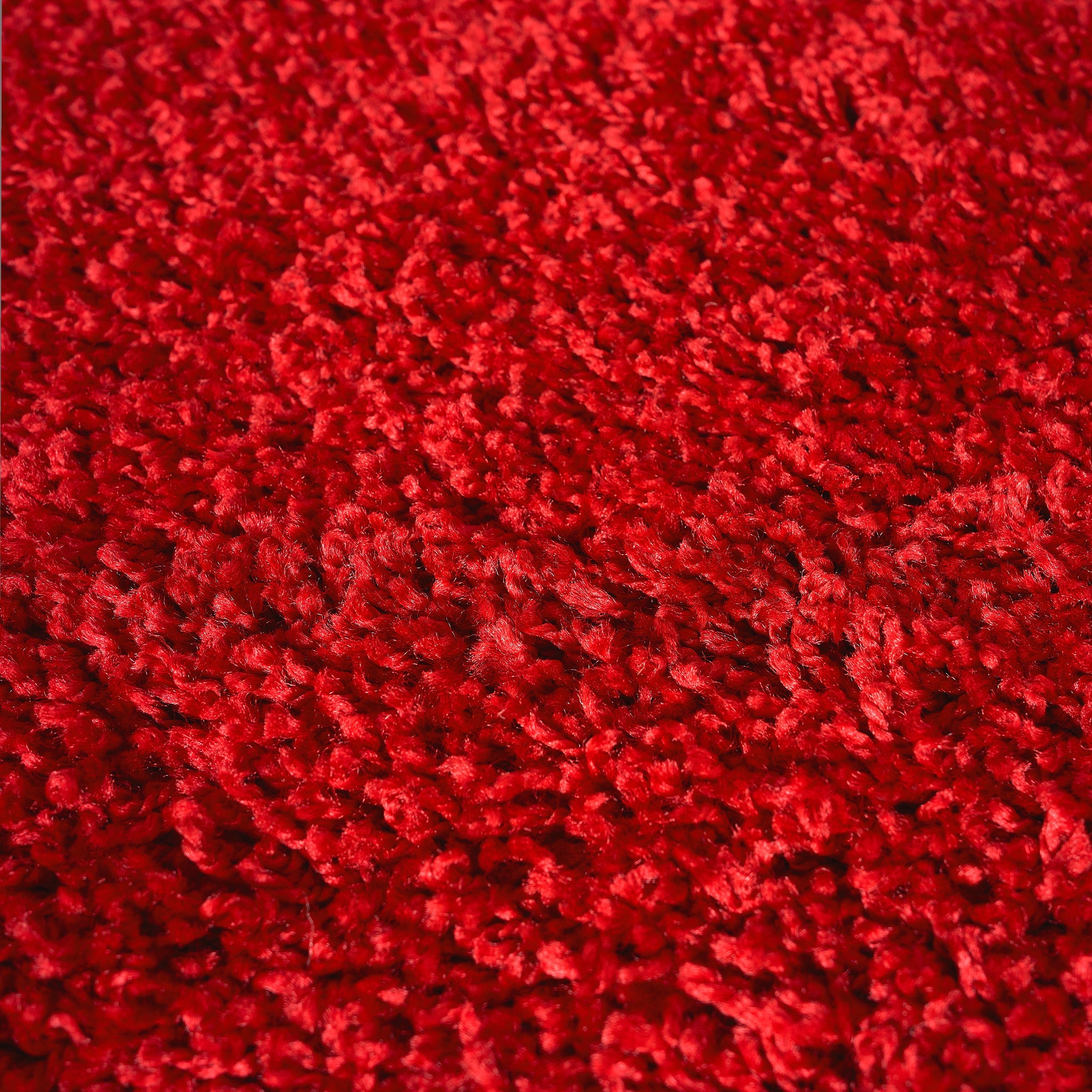 Bright Red Thick Shaggy Rug - California