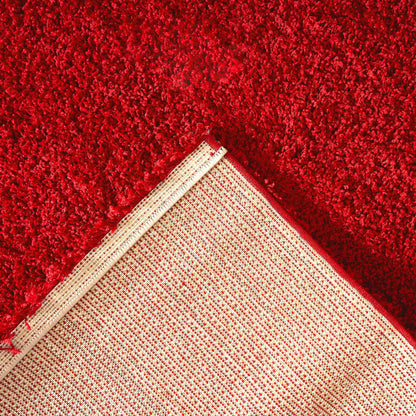 Bright Red Thick Shaggy Rug - California