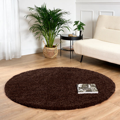 Chocolate Brown Thick Shaggy Rug - California