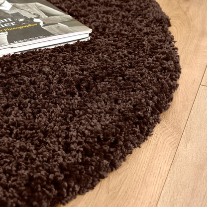 Chocolate Brown Thick Shaggy Rug - California