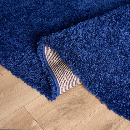 Navy Blue Thick Shaggy Rug - California