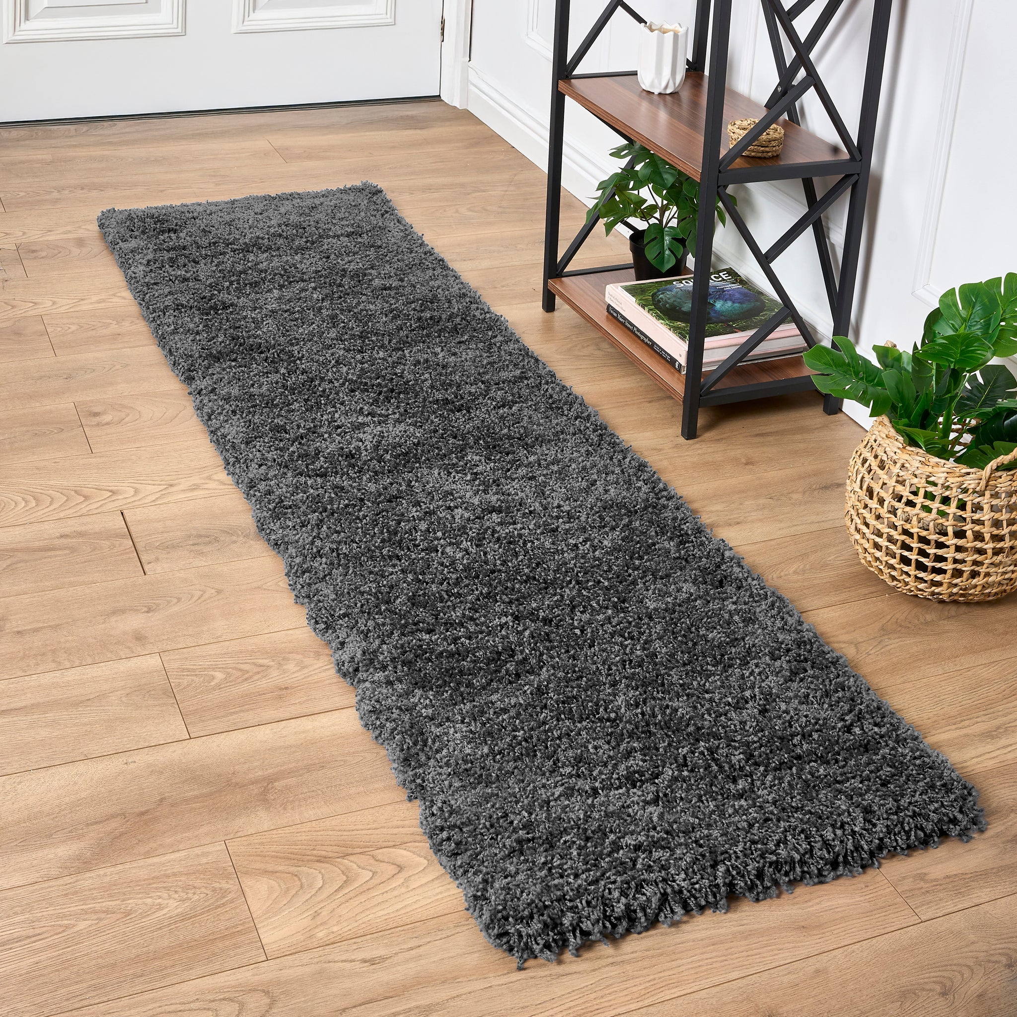 Grey Thick Shaggy Rug - California