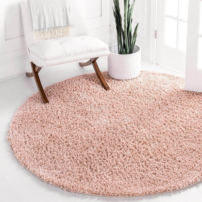 Rose Pink Thick Shaggy Rug - California