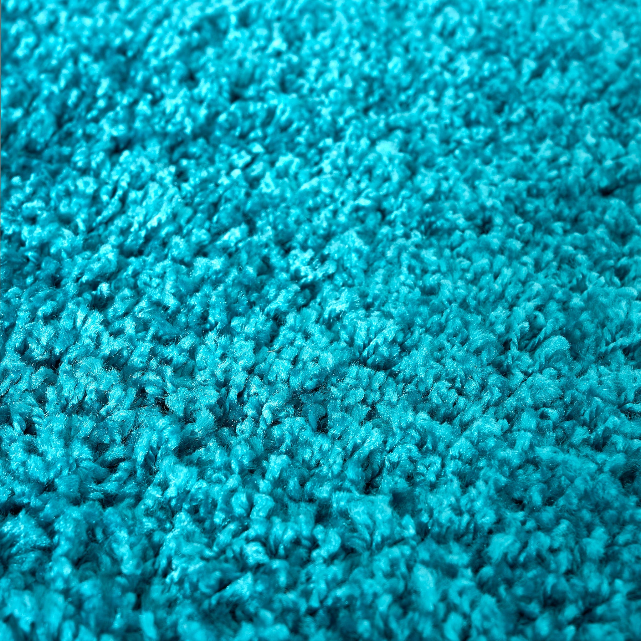 Teal Blue Thick Shaggy Rug - California