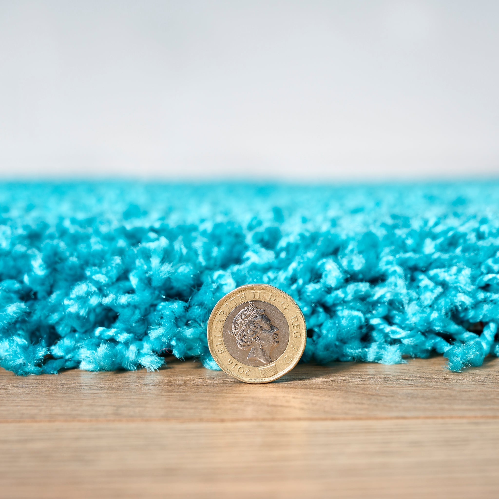 Teal Blue Thick Shaggy Rug - California