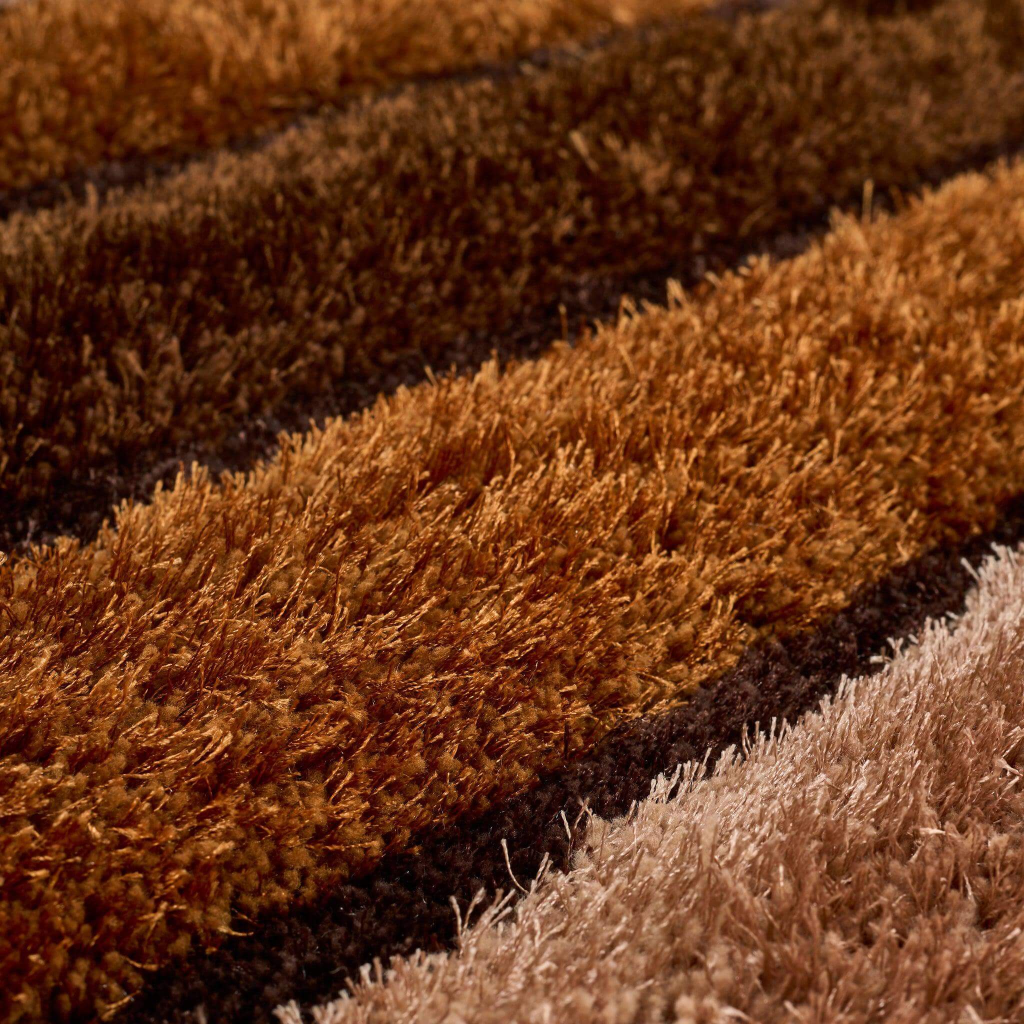 Brown 3D Geometric Shaggy Rug - California-Bargainia.com