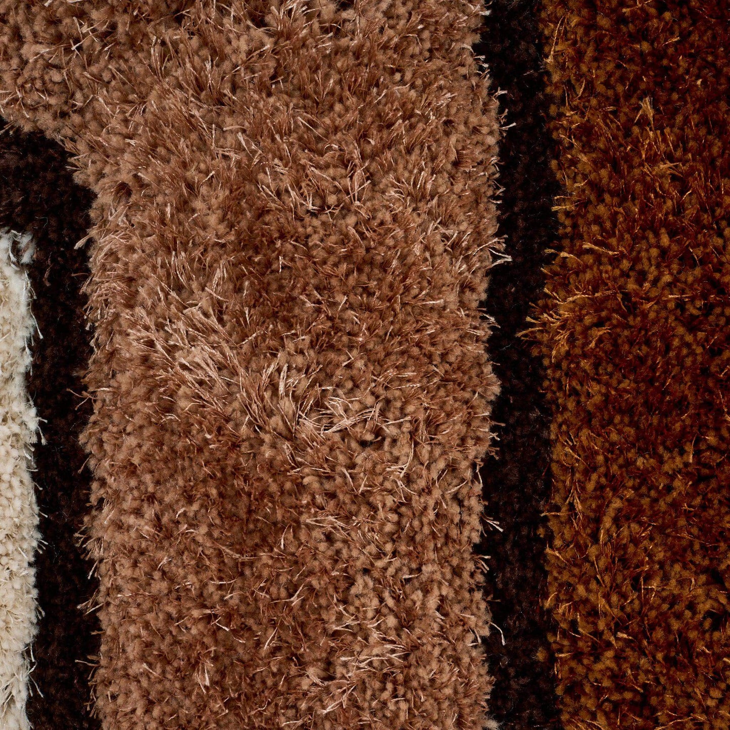 Brown 3D Geometric Shaggy Rug - California-Bargainia.com