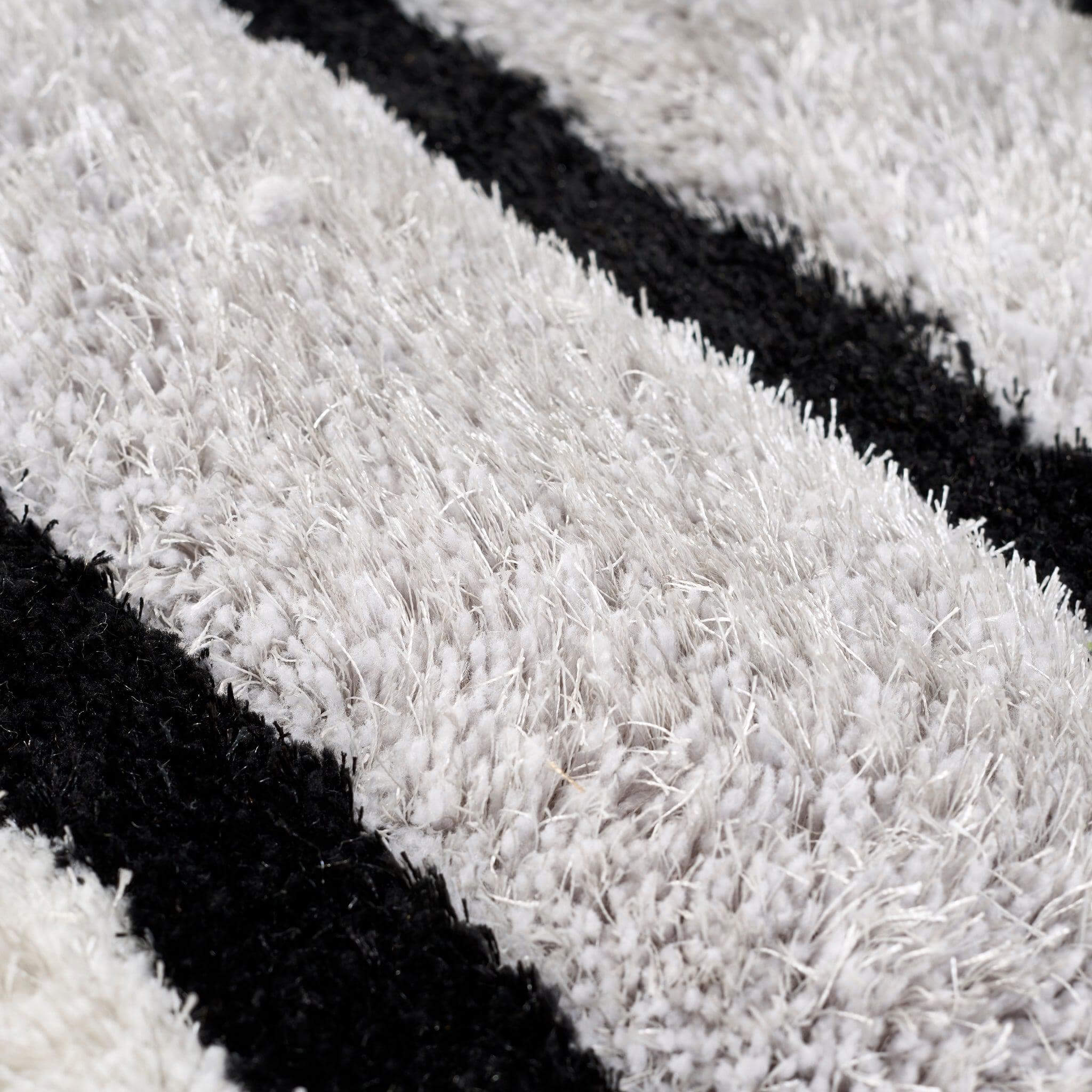 Neutral 3D Geometric Shaggy Rug - California-Bargainia.com