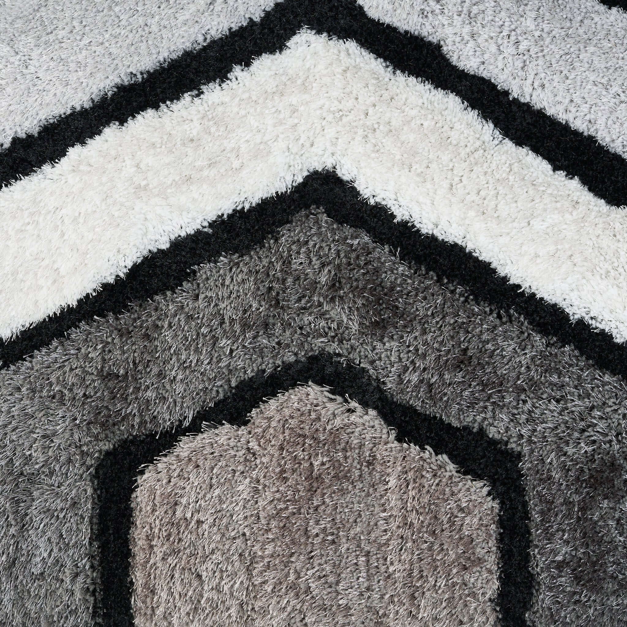 Neutral 3D Geometric Shaggy Rug - California-Bargainia.com