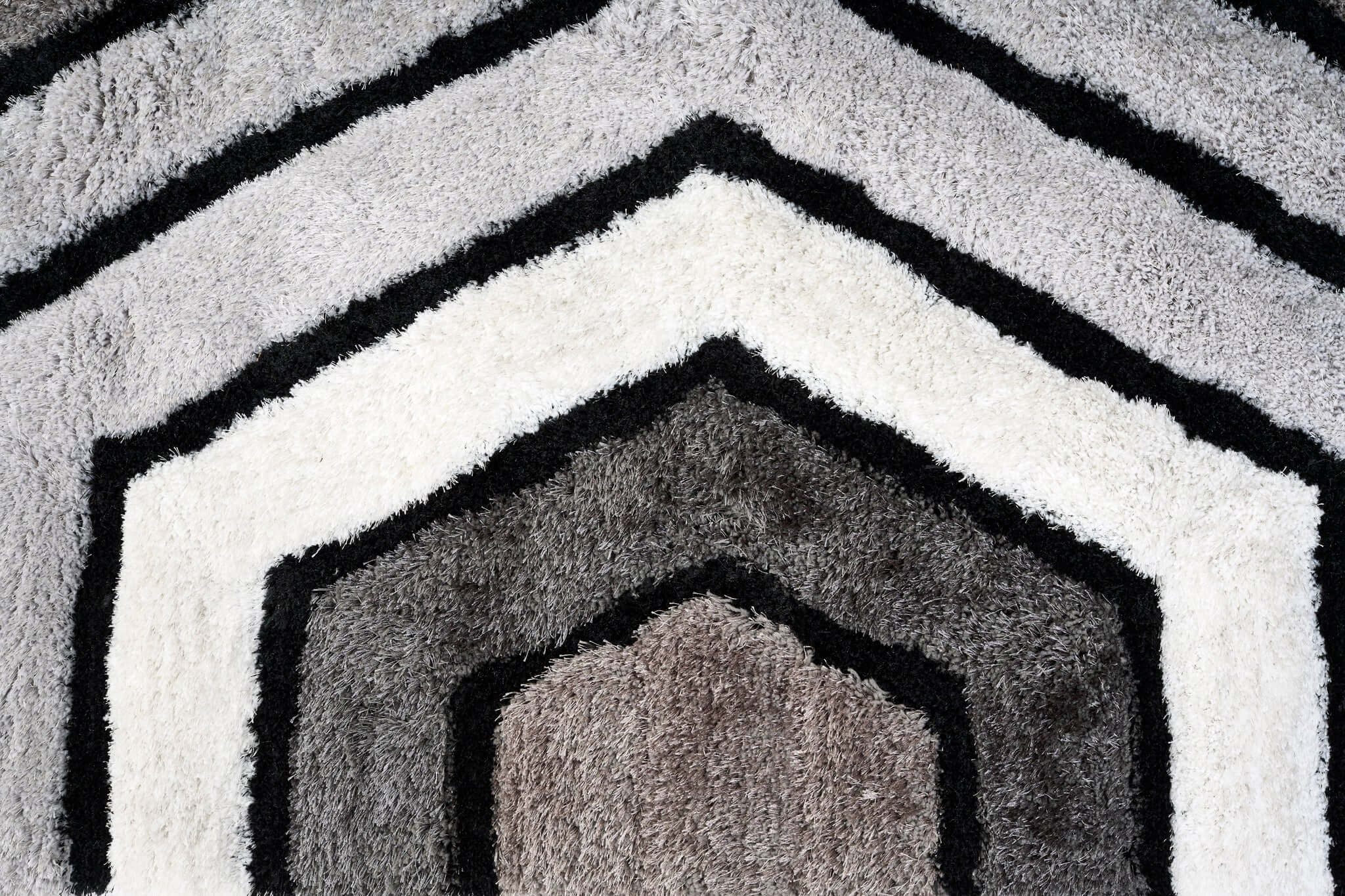 Neutral 3D Geometric Shaggy Rug - California-Bargainia.com