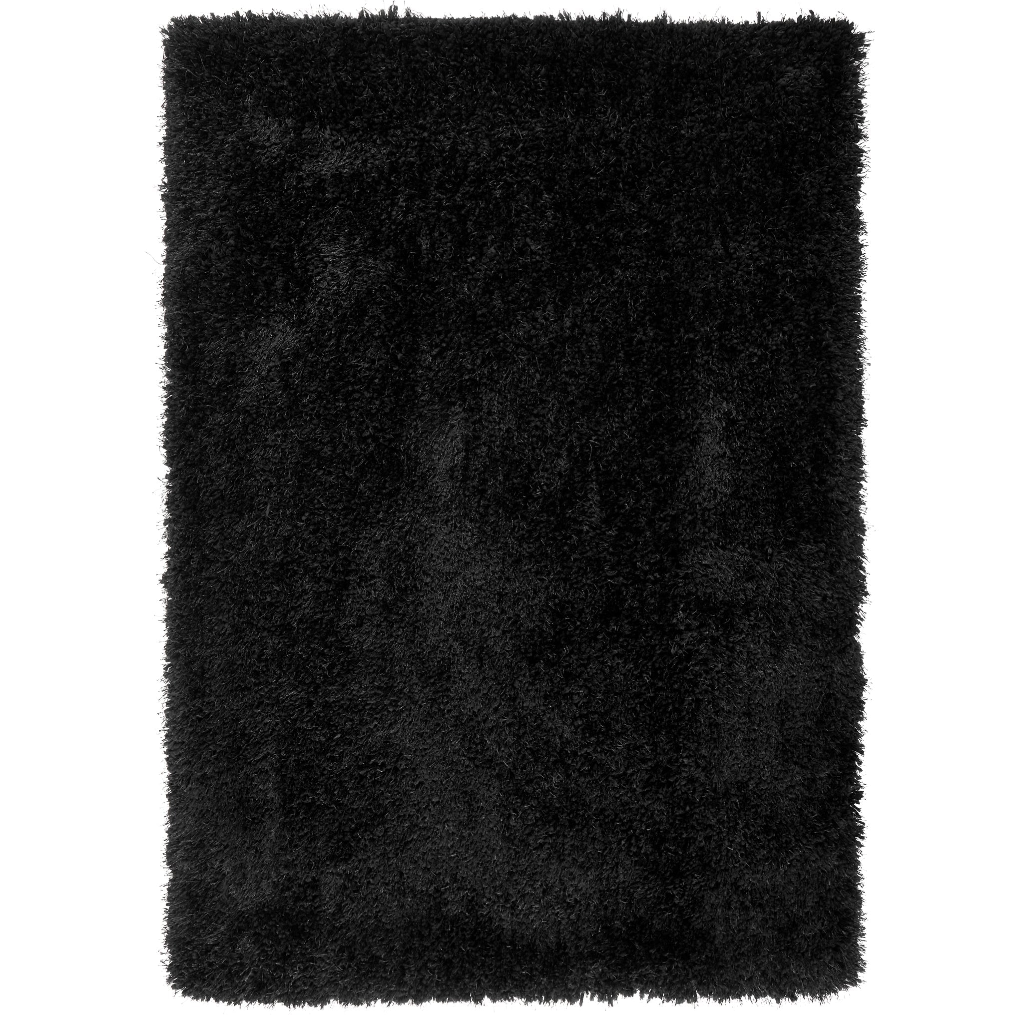 Black Solid Shaggy Rug - New York-Bargainia.com