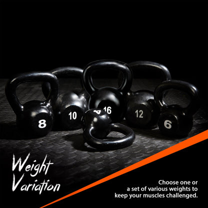 Black Cast Iron Kettlebell - 6kg