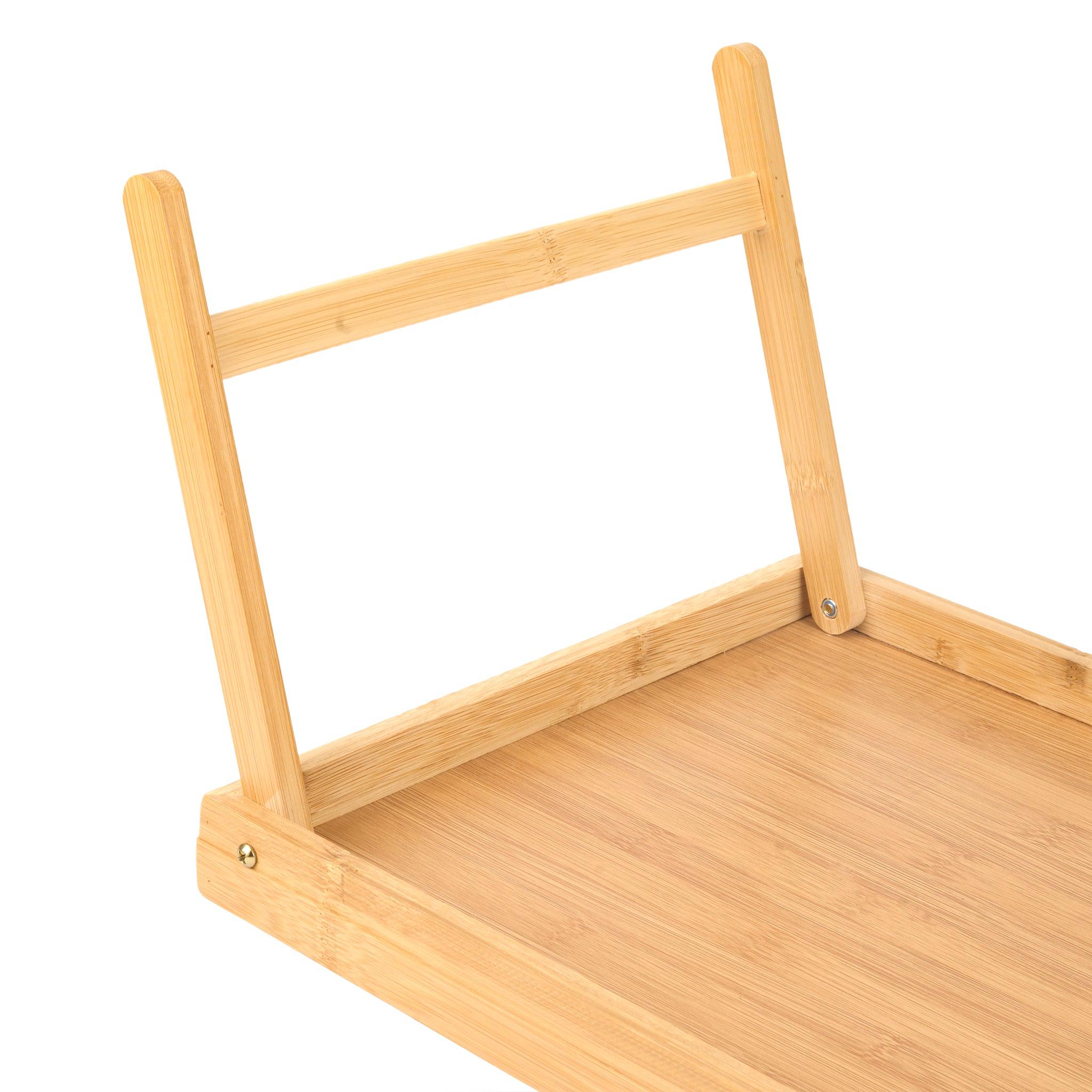 Bamboo Serving Tray With Foldable Legs - 30 x 50cm-5056536103567-Bargainia.com