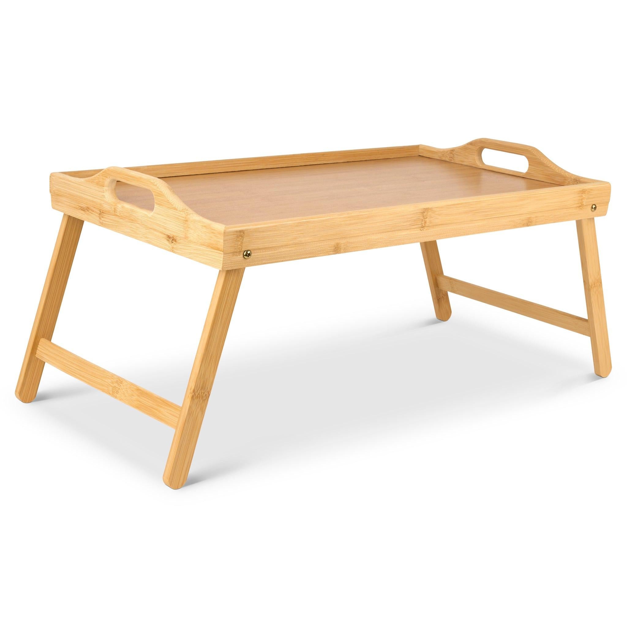 Bamboo Serving Tray With Foldable Legs - 30 x 50cm-5056536103567-Bargainia.com