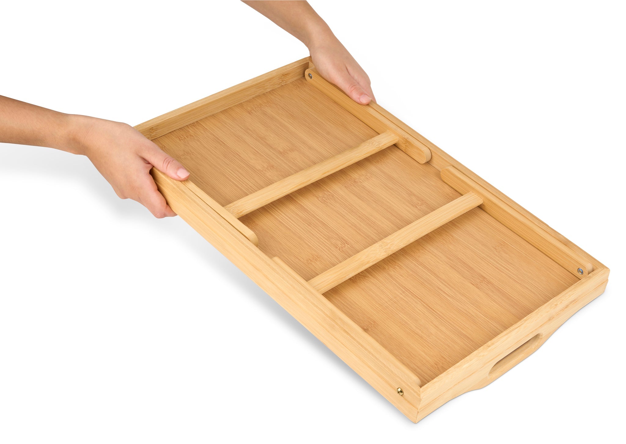 Bamboo Serving Tray With Foldable Legs - 30 x 50cm-5056536103567-Bargainia.com