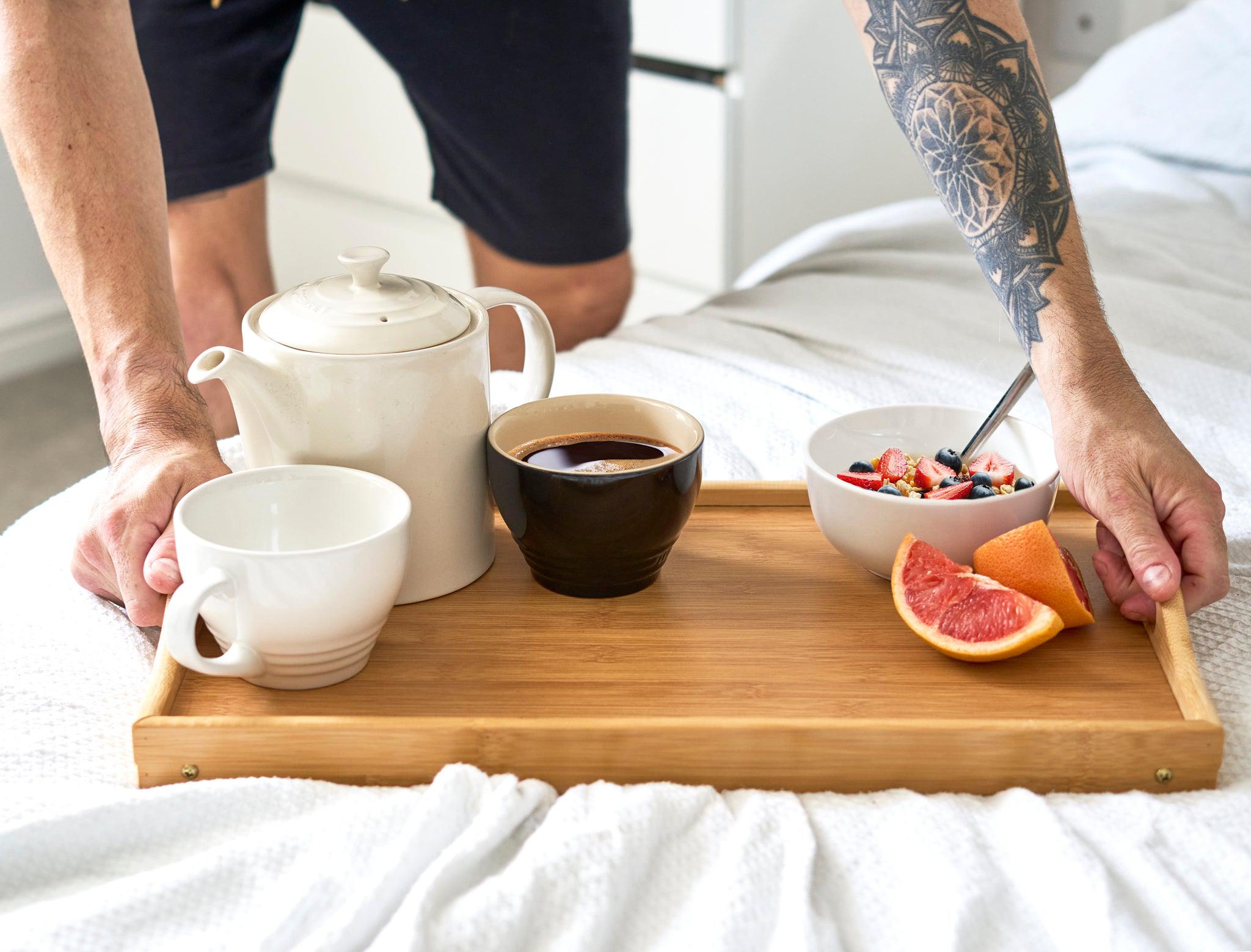 Bamboo Serving Tray With Foldable Legs - 30 x 50cm-5056536103567-Bargainia.com