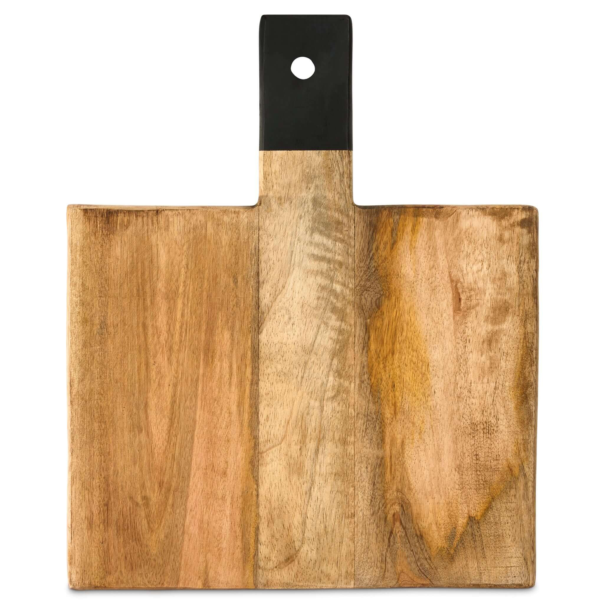 Mango Wood Serving Cutting Board With Black Handle Assorted Sizes