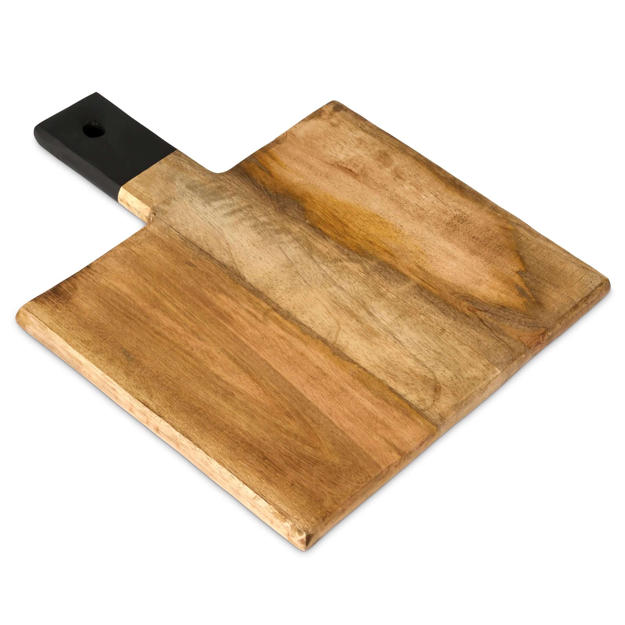 Mango Wood Serving Cutting Board With Black Handle Assorted Sizes