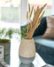 Grey & Natural Wooden Ceramic Vase - 20cm-5900410707344-Bargainia.com