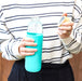 Glass Water Bottle with Bamboo Lid & Coloured Silicone Sleeve 540ml Assorted Colours-Bargainia.com