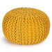 Handmade Knitted Pouffe Footstool | 50cm | Yellow | bargainia.com-Bargainia.com