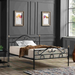 Truva Metal Double Bedstead Black - Bargainia-Bargainia.com