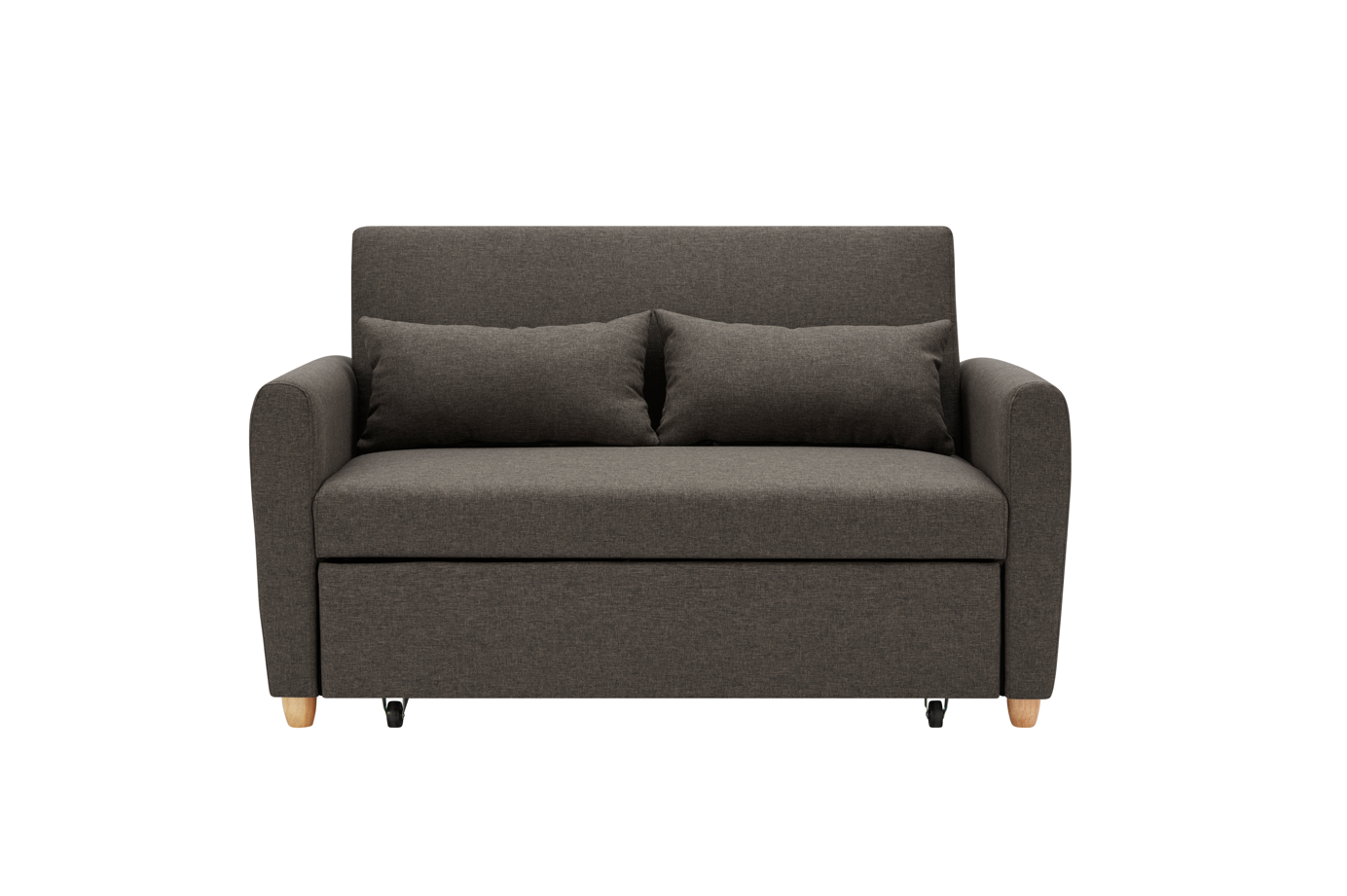 Dahlia Pull Out 2 Seater Double Sofa Bed - Brown-5056150263586-Bargainia.com