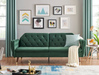 Victoria 3 Seater Velvet Click Clack Sofa Bed - Green-5056150263647-Bargainia.com