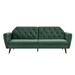 Victoria 3 Seater Velvet Click Clack Sofa Bed - Green-5056150263647-Bargainia.com