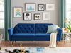 Victoria 3 Seater Velvet Click Clack Sofa Bed - Blue-5056150263630-Bargainia.com