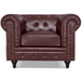 Faux Leather Chesterfield Sofa Suite - Brown-5056536103659-Bargainia.com