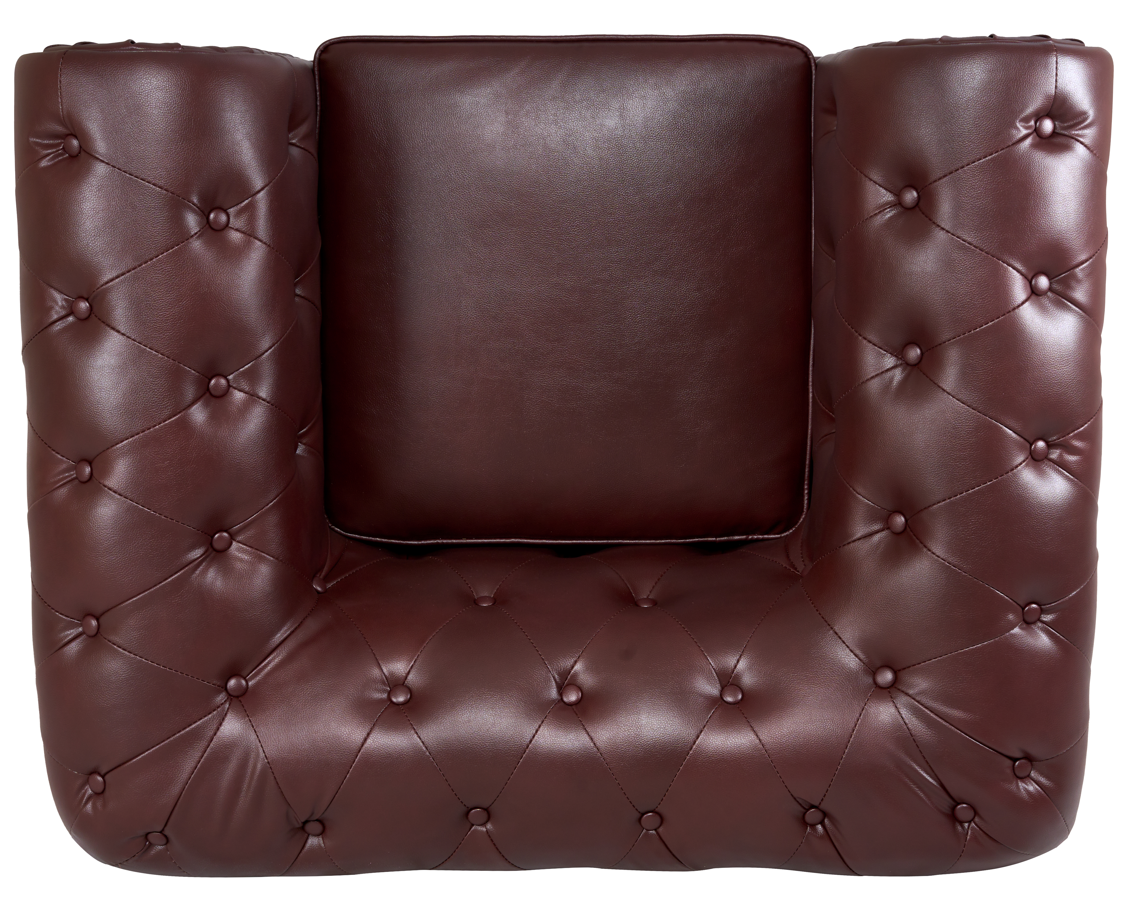 Faux Leather Chesterfield Sofa Suite - Brown-5056536103659-Bargainia.com