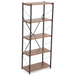 5 Tier Industrial Style Display Unit Book Shelf - Walnut-5056536101617-Bargainia.com