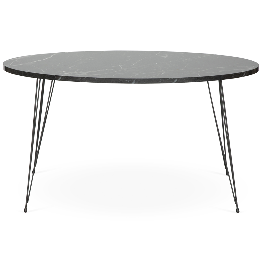 Terek Oval Coffee Table - Black Marble-5056536101389-Bargainia.com