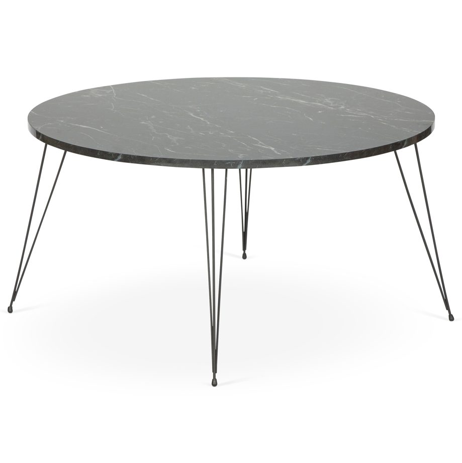 Terek Round Coffee Table - Black Marble-5056536101440-Bargainia.com